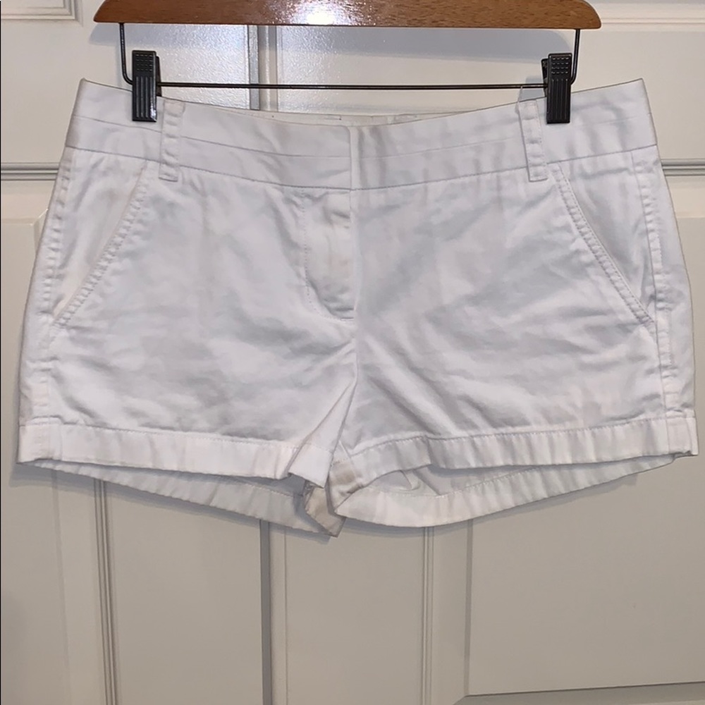 J. Crew White Chino Shorts, 3” inseam